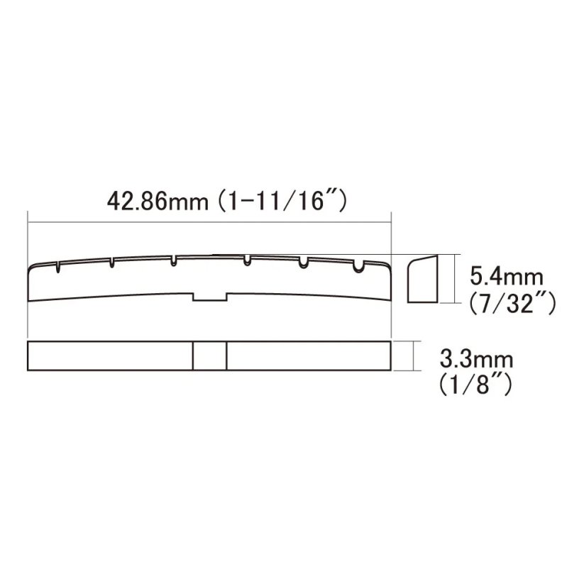 Gotoh HSBK-NS1/9.5 Fender Nultý pražec, pravá kost, hluboce impregnovaná černá barva