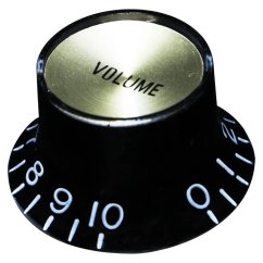 Hosco KB-130VGI Potentiometer Knob, black, gold insert plate Volume