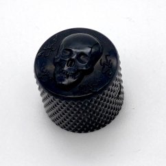 Gotoh VK-Art-02-BC Machined Art Potentiometer Knob, Skull, black chrome