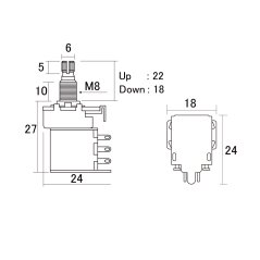 Hosco PUSH-250A Audio Potentiometer
