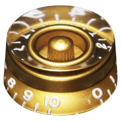 Hosco SKG-110I Potentiometer Knob, gold, Vintage embossed numbers