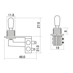 Hosco YM-T70R Right-angle Toggle Switch