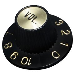Hosco KG-260VI Potentiometer Knob, black, gold insert plate Volume