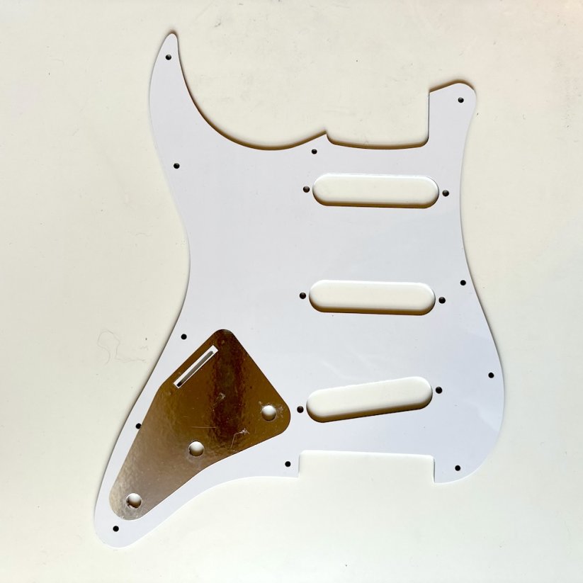 Hosco SC-W3P Stratocaster Pickguard s kovovým stíněním, bílý 3-vrstvý