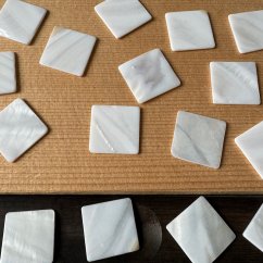 Pravý biely perleťový materiál 25x25mm MOP blok