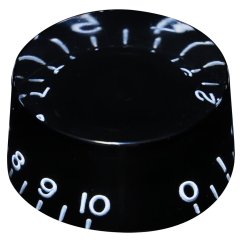 Hosco SKB-110I Potentiometer Knob, black, Vintage embossed numbers
