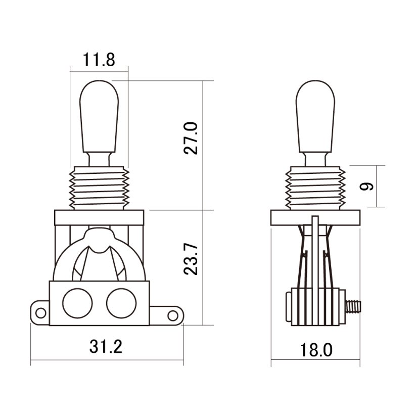 Hosco YM-T20G-2 Toggle Switch, all gold plated