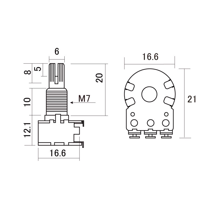 Hosco VR-126W250 Dual Linear Mixing Panning Potentiometer 250k