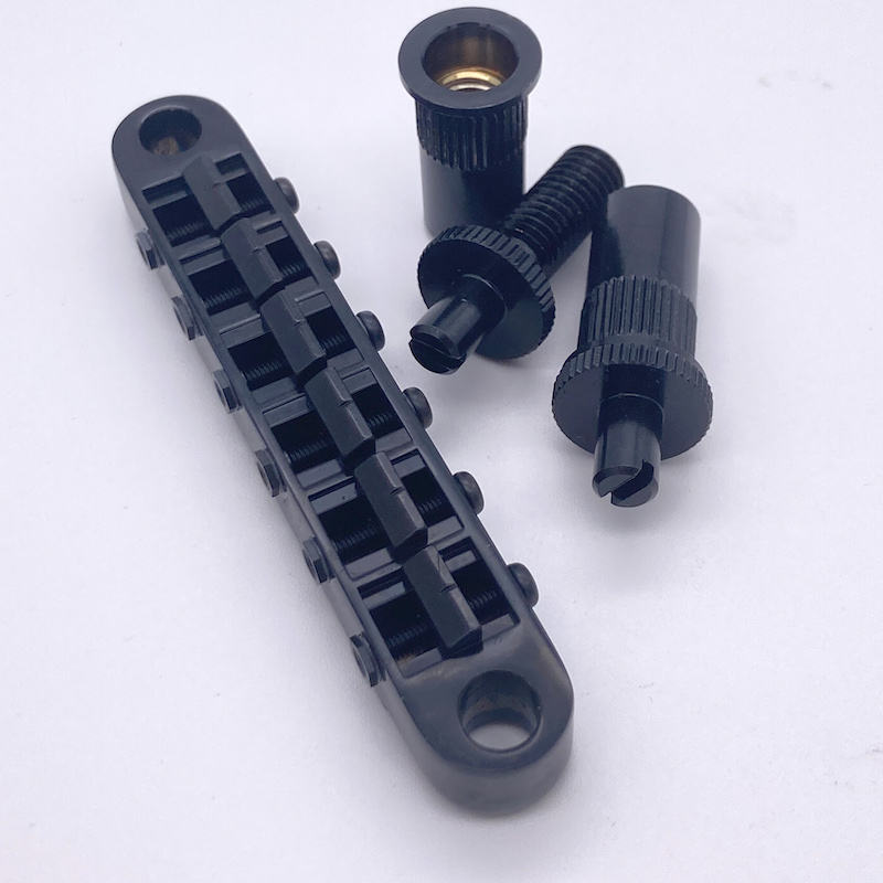 Gotoh GE103B-T-BC Tune-O-Matic Bridge (Nashville 14mm) with larger M8 metric posts and anchors, black