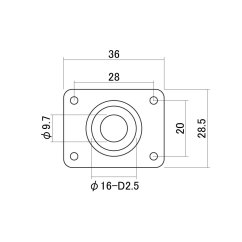Hosco JP-20C Les Paul Jack Plate, rectangle, chrome