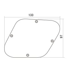 Hosco P-102I Les Paul Control Backplate, modern type, wider 97mm, cream