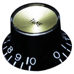 Hosco KB-130TGI Potentiometer Knob, black, gold insert plate Tone