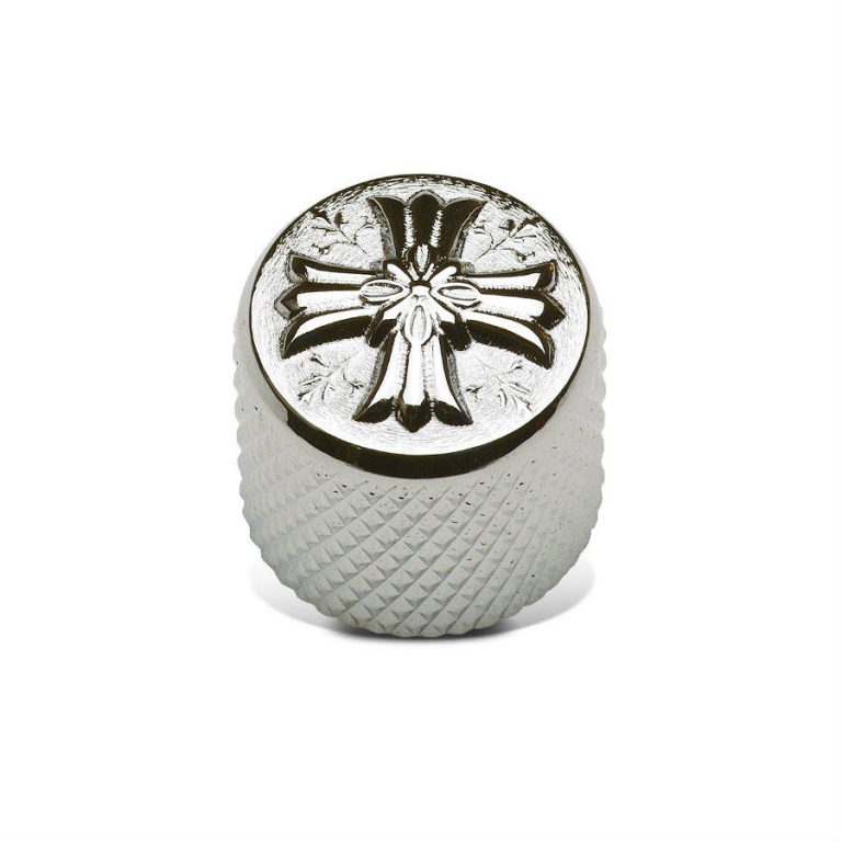 Gotoh VK-Art-03-CR Machined Art Potentiometer Knob, Ancient Cross, chrome