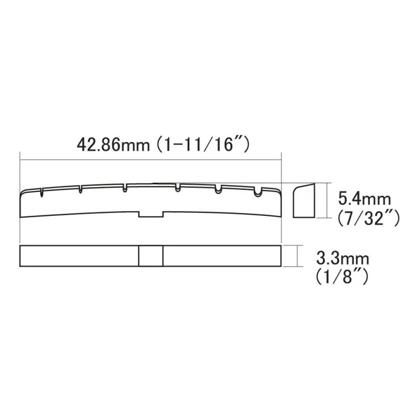 Gotoh HSBK-NS1 Nultý pražec Fender pravá kosť impregnovaná čierna