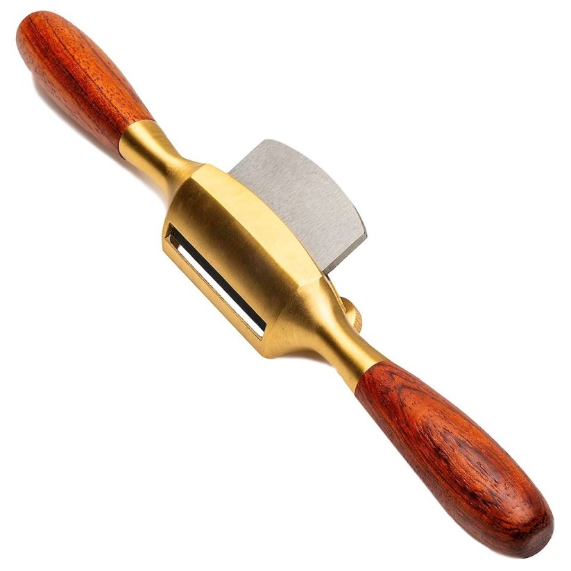 Luban Bronze Cast Spokeshave, RADIUS Sole, Carbon Blade, Bubinga Handles