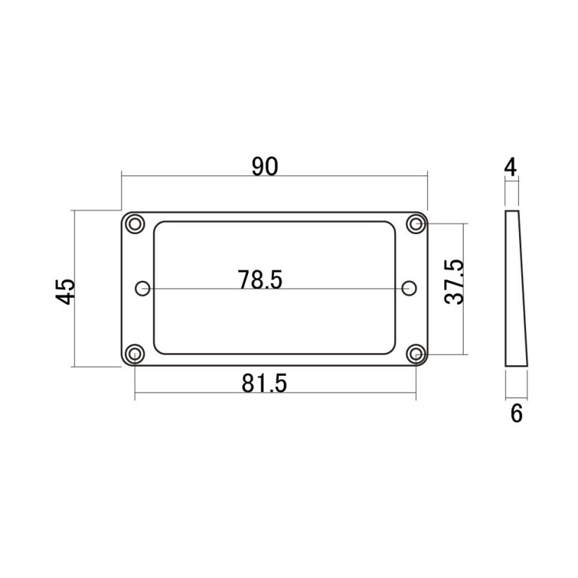 Hosco MR-FB Mounting Ring for Humbucker, neck position, black