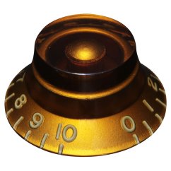 Hosco SKA-160I Potentiometer Knob, amber, Vintage embossed numbers