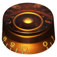 Hosco SKA-110I Potentiometer Knob, amber, Vintage embossed numbers