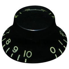 Hosco SKB-160I/R Potentiometer Knob, Vintage Relic black, embossed numbers