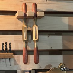 Luban Bronze Cast Spokeshave, FLAT Sole, Carbon Blade, Bubinga Handles