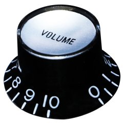 Hosco KB-130VI Knoflík potenciometru, černý, stříbrná vložka Hlasitost