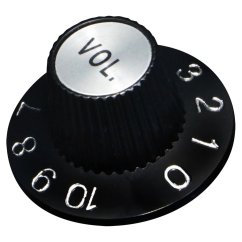 Hosco KS-260VI Potentiometer Knob, black, silver insert plate Volume