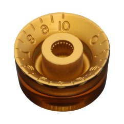 Hosco SKA-110I Potentiometer Knob, amber, Vintage embossed numbers